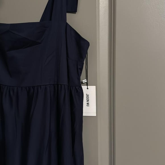 NWT JASON WU Navy Blue Maxi Embroidered Dress - Picture 6 of 8